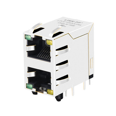 XRJD-S-21-8-8-4 Stacked RJ45 2x1 Without Transformer Networking Connector LPJE106XAHNL