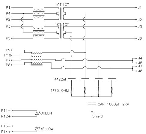 Selama Poe Pulsejack Jd0 0004nl Rj45 Daya Ethernet Pinout 10 100bt Dengan Led