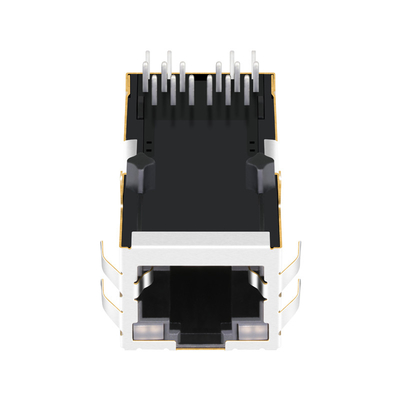 2250013-4 RJ45 Jack Dengan Magnetik 1000BASE-T 1X1 Tab Up GY/GY LED