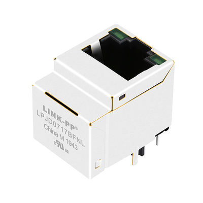 HFJV1-1G06-L11RL Gigabit RJ45 Vertical MagJack 1000 Base-T Hijau/Hijau LED LPJD0717BFNL