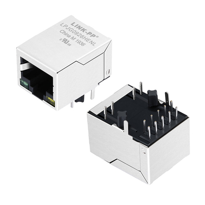2337992-8 1000 Base-T Port Tunggal POE RJ45 Ethernet Jack Tab Bawah