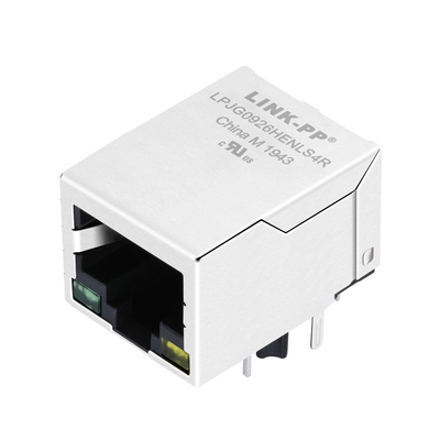 LPJG0926HENLS4R PoE+ RJ45 konektor dengan aliran kembali melalui lubang