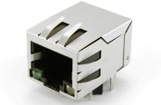 JXD0-0025NL Konektor RJ45 Sudut Kanan Dengan LED 1000 Base-T Untuk Cat5e