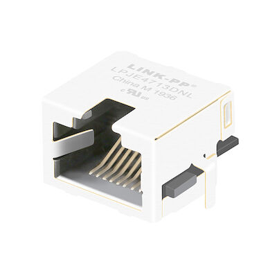Modular Low-Profile RJ45 Jack SMT Mid Mount Terlindung Tab Naik 8.5mm ISO9001