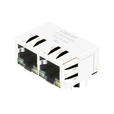 LPJ26204AENL RJ45 Port Ganda Magjack, 10 / 100BT Connector Lintas Pluse J8064D628ANL