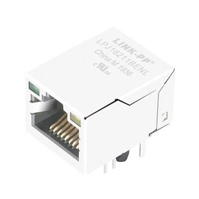 HR915340A Port Tunggal 100 Base-T RJ45 Konektor Sudut Kanan LPJ16211BENL