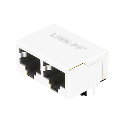 5406566-1 10/100 Base-T 1x2 Port Tanpa Magnet Konektor RJ45 Modular Jack LPJEF102DNL