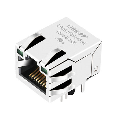 5-6605809-7 RJ45 Connector Perempuan Pinout Terlindung dengan Leds Media panel PC