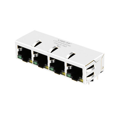 JXD0-4005NL RJ45 Konektor Wanita 1x4 Port 8pin Dengan LED