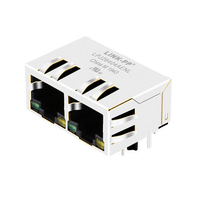 JXR8-1001NL 1x2 Port 10/100 Base-T G/Y Led Ethernet Lan Port Jaringan Jack RJ45 Konektor ICM