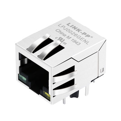 LPJ0026GENL 10 / 100M AutoMDIX Magnetic RJ45 Jack 8P8C Shield w / LED 1: 1 RoHS