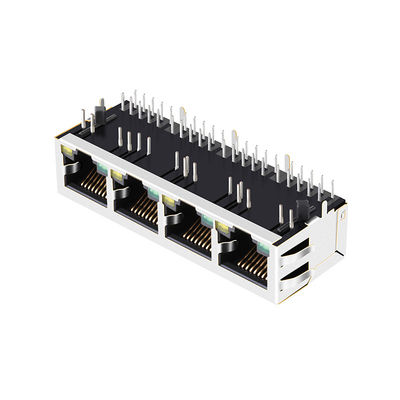 ARJ14A-MASD-AB-EMU2 1x4 multi-port RJ45 8P8C 100Base-T Magnetics Ethernet Jack