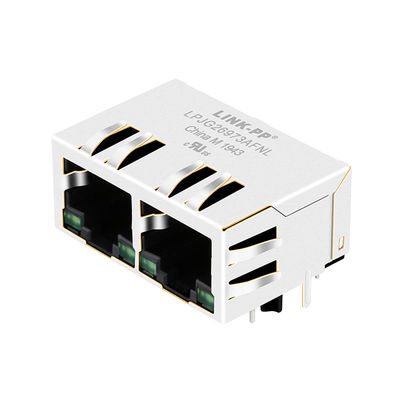 HFJ12-1G16ER-L11RL FastJack 1x2 Tab-Down bersekongkol melawan Gigabit RJ45 W / LED