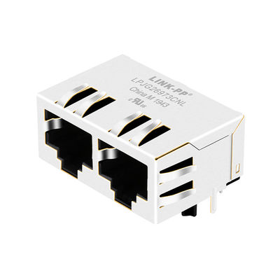 Multi-port RJ45 HFJ12-1G16ERL Ganda Tab-Down 1000Base-T Connector Wo / LED