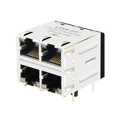 JXC0-0351NL Multi-port RJ45 2 x 2 Konektor Dengan LED PCB Jack