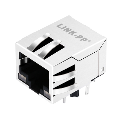 G15-111T-038E 10G Base-T Tab Bawah 1 Port Konektor Ethernet RJ45 Terlindung Dengan Led