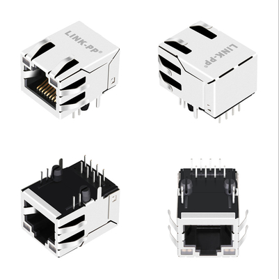 10G Base-T Tab Up 1x1 Port Magnetic RJ45 Jack G27-122T-066A Dengan GY/GY Led