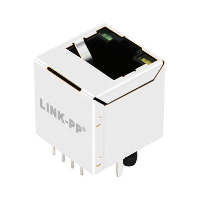 V8BR-1AX1-HT 1X1 Port Vertikal Rj45 Jack Connector 2.5G Base-T Dengan Led Hijau / Kuning