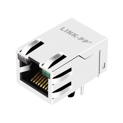 JXT7-1139NL 10G Base-T Tab Up 1 Port Konektor Jack Rj45 Sudut Kanan Terlindung Dengan Led YG/G