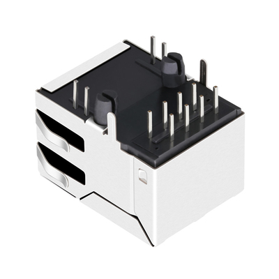 JX30-0005NLT 1x1 Port Tab Up 10/100 Base-T RJ45 Konektor Magnetik Dengan Led Hijau / Kuning