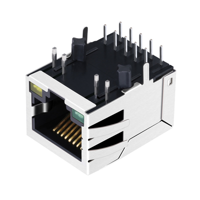 JT4-1202HL 1000 Base-T Tab Down Surface Mount Rj45 Ethernet Jack 1 Port Dengan Led Hijau / Kuning