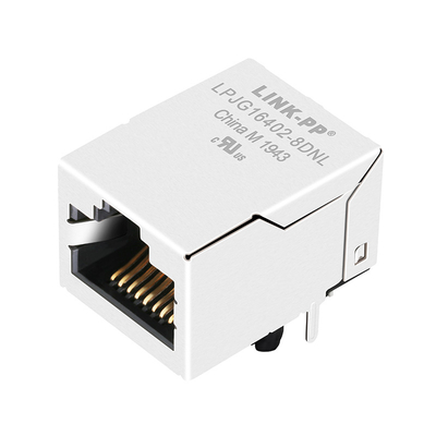 RT9-HK-0002 1x1 Port Magnetik Terintegrasi RJ45 Jack 1000 Base-T Tab Up Tanpa Led