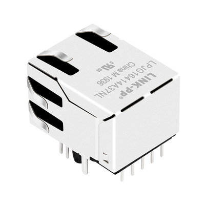 93637-8617 Single Port Shielded Rj45 Female Connector Dengan Led Tab Up 1000 Base-T