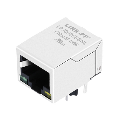 HFJ11-S026E-S1LS12 10/100 Base-T Hijau / Kuning Led 1x1 Port RJ45 Ethernet Magjack