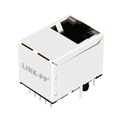 G55-122N-155 10G Base-T Melalui Lubang POE RJ45 Vertikal Mount Magjack 1 Port