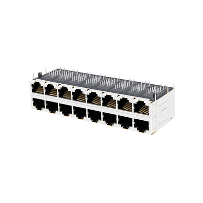 JT5-2870NL 2x8 RJ45 Konektor Jack Tab Aktif Bawah 10G Base-T Side Entry