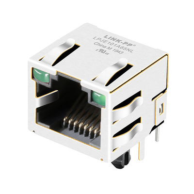 90 ° Angle RJ45 Modular Jack Active Ethernet LINK PP LPJE101A65NL Tab Up