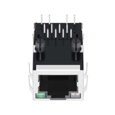 08B0-1K1T-06-F 10/100BASE-T Magnetic Rj45 jack 1X1 Port Tab Up YG/G Led