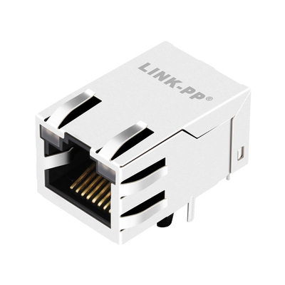 08B0-1B1T-06-F 100 BASE-T Magnetic RJ45 jack 1X1 Port Tab Up LED GO/GO