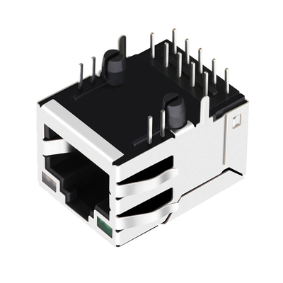 J0G-0210NL 1X1 Port 1000BASE-T SIDE ENTRY RJ45 Magjack Tab Up 12PIN G/OG led
