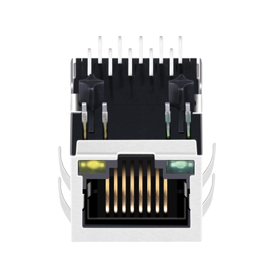 JXD0-9015NL 1000 BASE-TX Tab BAWAH HIJAU/KUNING Led 10PIN RJ45 Magjack MASUK SAMPING