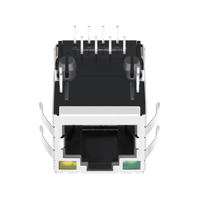 JXD1-9008NLT Tab Up Single Port 100 BASE-T Magnetic RJ45 Connector 8P8C Dengan G/Y Led