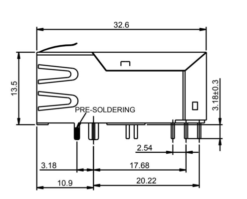 56F-1803DGDZ2NL 1A Port Tunggal 2.5G BASE-T POE + Konektor Magnetik RJ45