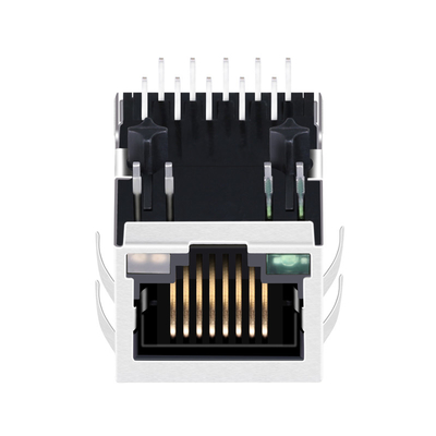 ARJM11B1-805-KB-CW2 Tab Port Tunggal Bawah 2.5G Base-T RJ45 MagJack G/O&Y Led
