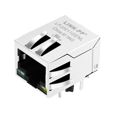 RJ324109BN-LF 100 Base-T Tab Bawah 1 Port Konektor Jack RJ45 Led Hijau/Kuning LPJ0011GENL