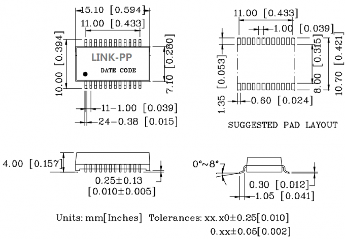 GST5009 LF 1000 BASE - T MAGNETICS MODUL IEEE 802.3ab Standar untuk 1000 BASE-T
